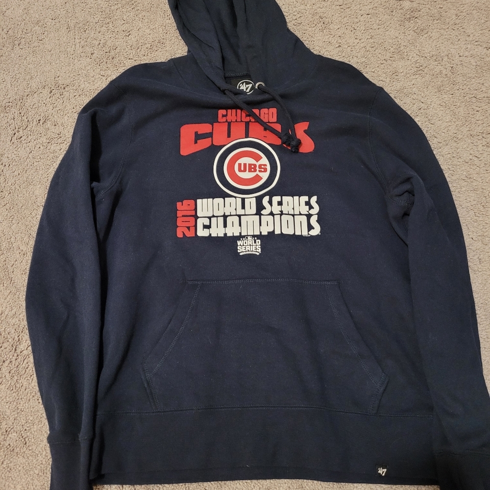EUC '47 MLB Chicago Cubs 2016 World Series championship Hoodie sweatshirt sz. L